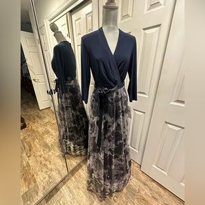 NWT Chetta B Navy Long Dress Sz 10